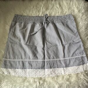 NWT Maurices Striped Skirt with Lace Hem